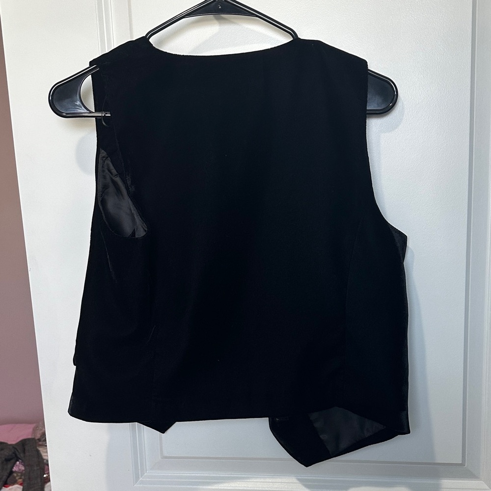 Zara Black Velvet Button-Up Waistcoat - Picture 3 of 3